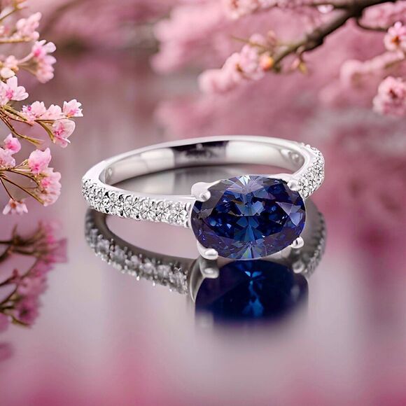 Natural Sapphire Diamond Ring 6.5 14k W Gold 3.15 TCW Certified $4,950 310588 - Picture 10 of 14